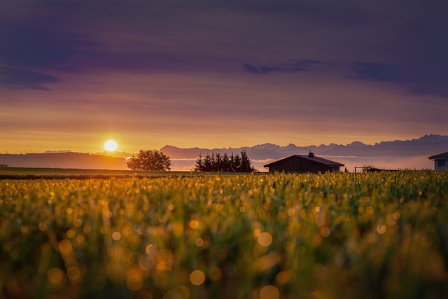 západ Slunce nad bungalovem